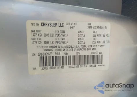 2008 Dodge Durango Sxt from USA, damaged, VIN 1D8HD38N68F118489